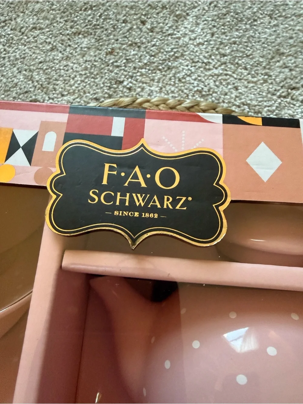 FAO Schwarz Pink Polka Dot 9-Piece Ceramic Tea Party Set - Play Tea Service